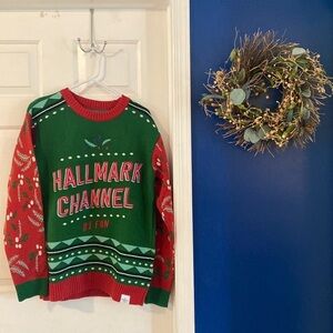 NWOT Hallmark Channel #1 Fan 100% Acrylic Heavyweight Ugly Christmas Sweater